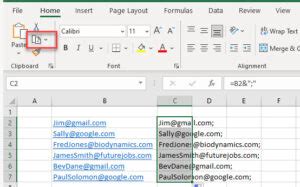 how do i copy email addresses from email to excel