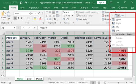 how do i copy formatting to all sheets in excel