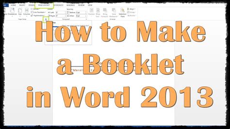how do i create a booklet in word