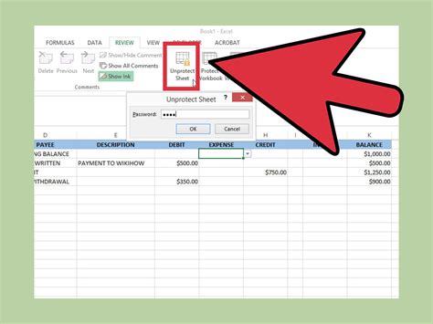 how do i create a checkbook ledger in excel