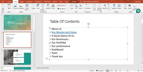 how do i create a contents page in powerpoint