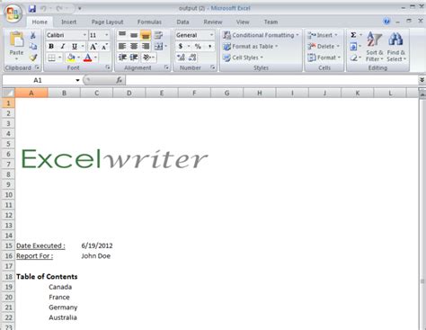 how do i create a cover page in excel