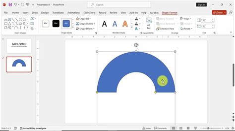 how do i create a half circle in powerpoint