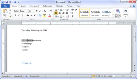 how do i create a mail merge template in word