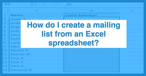 how do i create a mailing list in excel