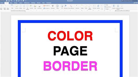 how do i create a multi colored border in word