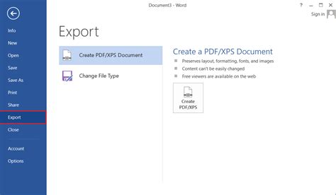 how do i create a pdf document in word