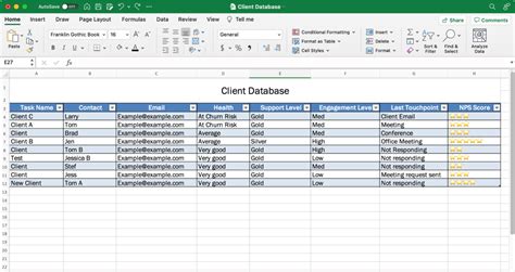 how do i create a simple database in excel
