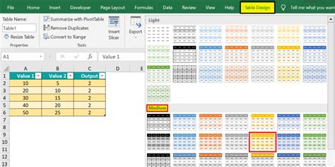 how do i create a table style in excel