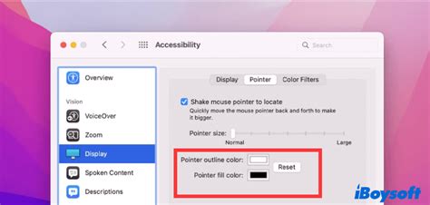 how do i customize my mouse cursor on a mac