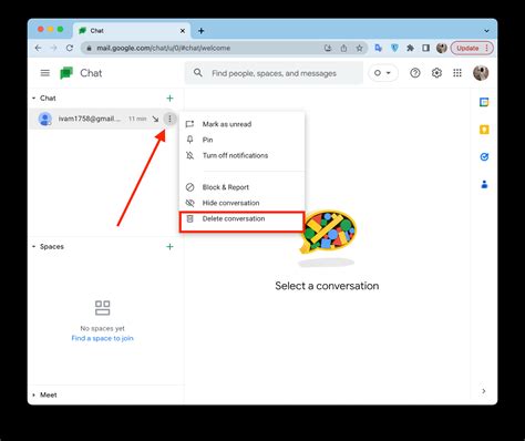 how do i delete google chat messages