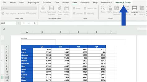 how do i edit headers in excel for ipad