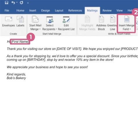 how do i edit mail merge fields in word