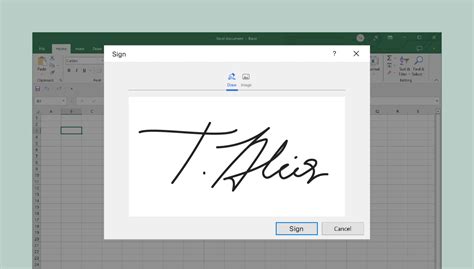 how do i electronically sign an excel spreadsheet