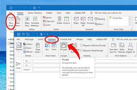 how do i encrypt an email in outlook