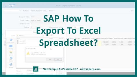 how do i export data from sap to excel automatically