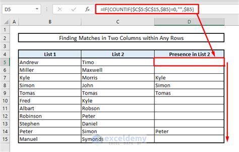 how do i find duplicates between two columns in excel