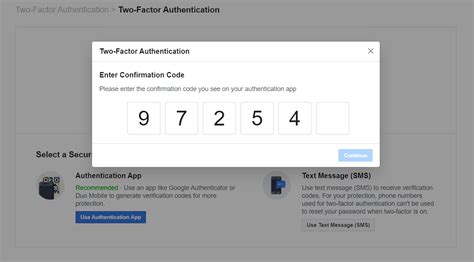 how do i find my 6 digit authentication code on facebook