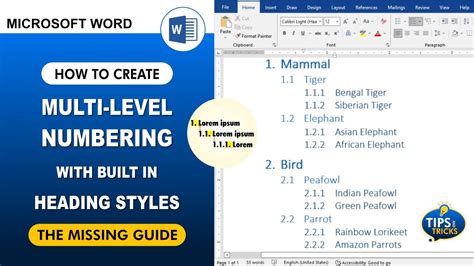how do i fix multilevel numbering in word