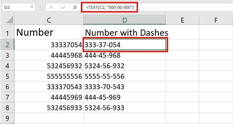 how do i insert a dash in excel without formula