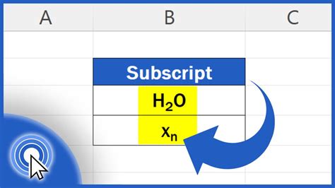 how do i insert a subscript in excel