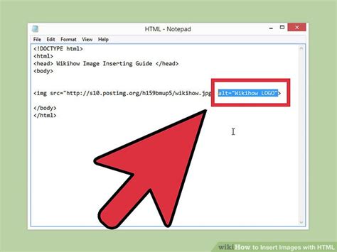 how do i insert an image into html using notepad