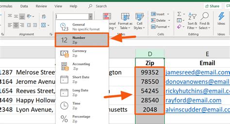 how do i keep excel number format in word mail merge