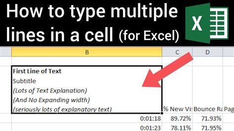 how do i keep typing in the same cell in excel