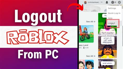 how do i log out of roblox on a computer