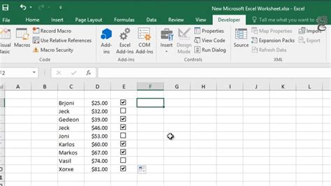 how do i make a check box in excel