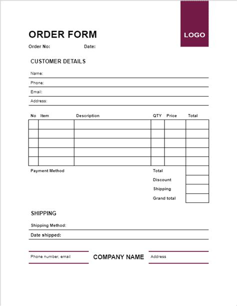 how do i make an order form in google docs