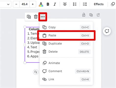 how do i make text columns in canva