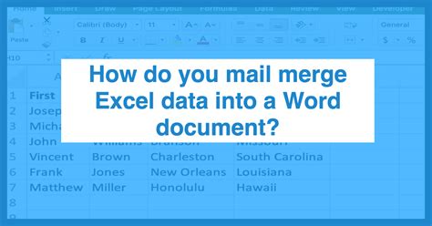 how do i merge excel data into word document