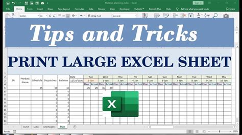 how do i print an excel spreadsheet on one page with large font