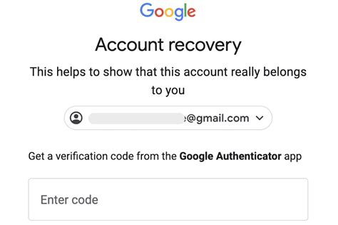 how do i recover my google authenticator code