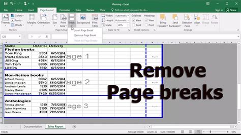 how do i remove a vertical line break in excel