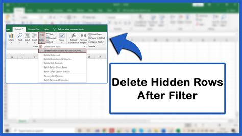 how do i remove hidden rows in excel after filter