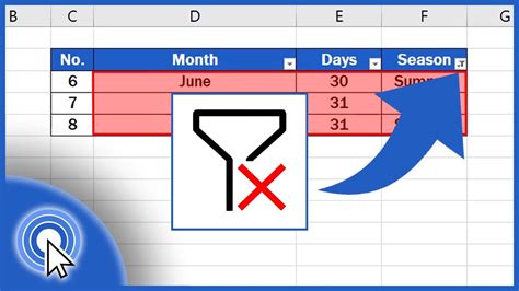 how do i remove the filter button from one column in excel