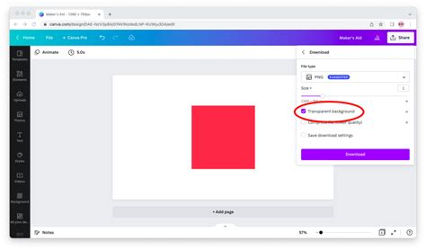 how do i save an image with a transparent background in canva