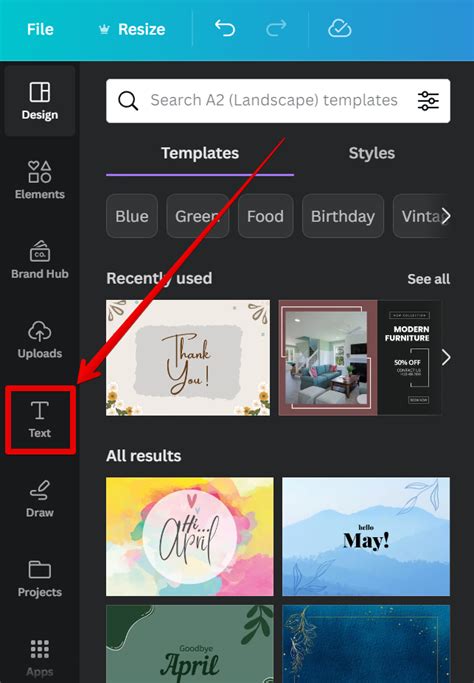 how do i select text in canva