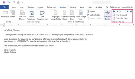 how do i send a mail merge to multiple email addresses in word