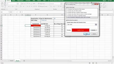 how do i set up automatic colour change in excel