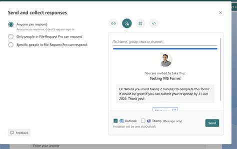 how do i share microsoft forms with specific external users