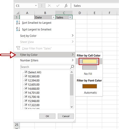 how do i sum only certain colored cells in excel