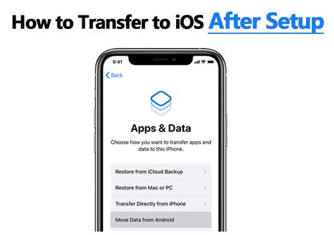 how do i transfer from android to ios after setup