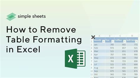 how do i turn off table formatting in excel