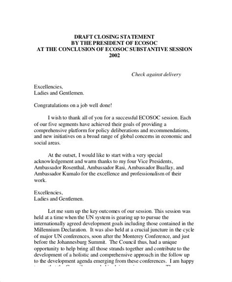 how do i write a closing statement
