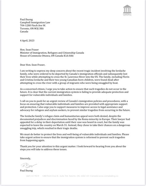 how do i write a letter to ircc