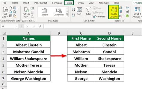 how do text files separate data in excel quizlet