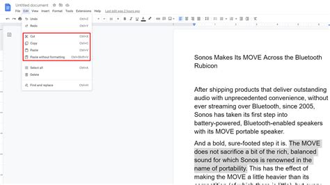 how do u copy and paste on google docs